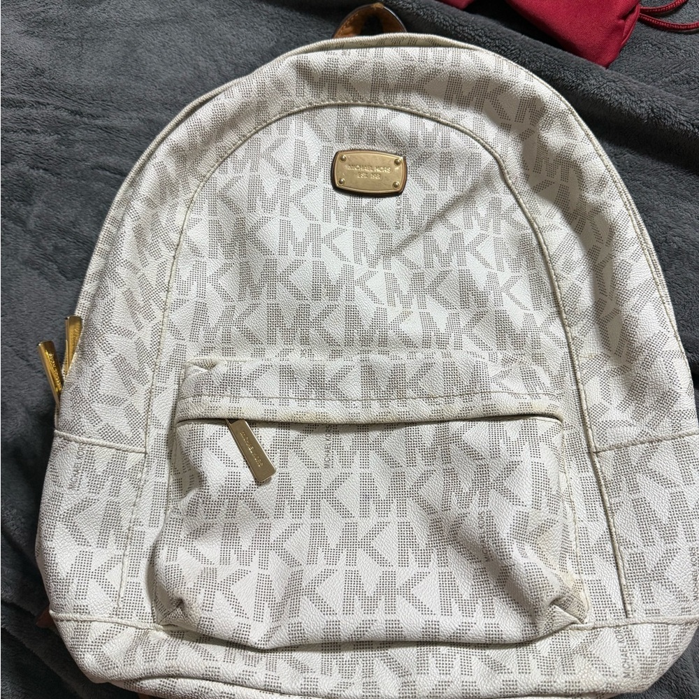 Michael Kors Cream and Gold Backpack
